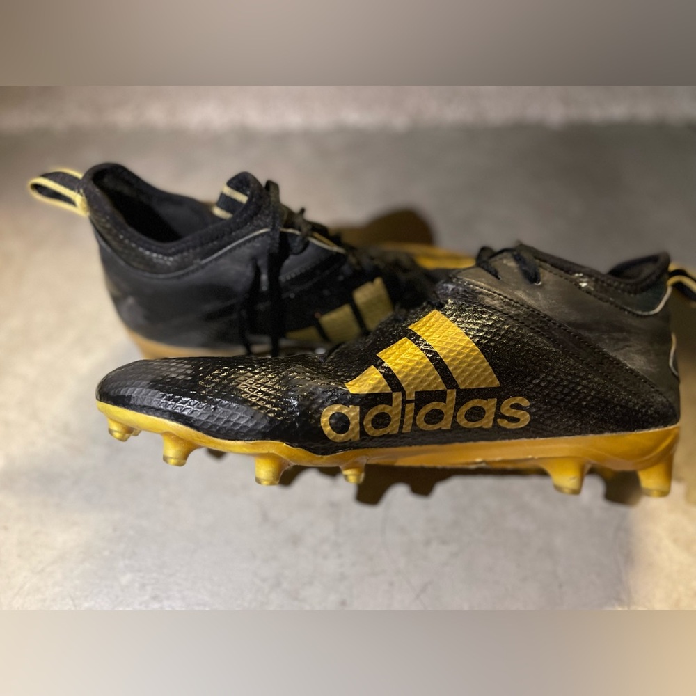 Adidas Adizero Scorch Soccer Outdoor Cleats Black  Gold EF7629 Men’s Size 11.5